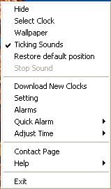 System tray menu