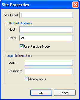 Creating new FTP connection