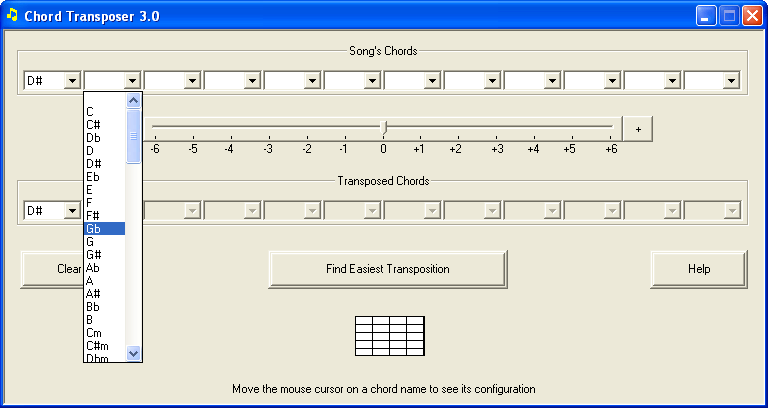 Setting chords manually