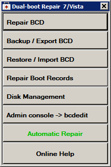 Dual-boot repair utility