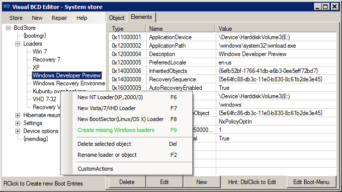 Visual BCD Editor