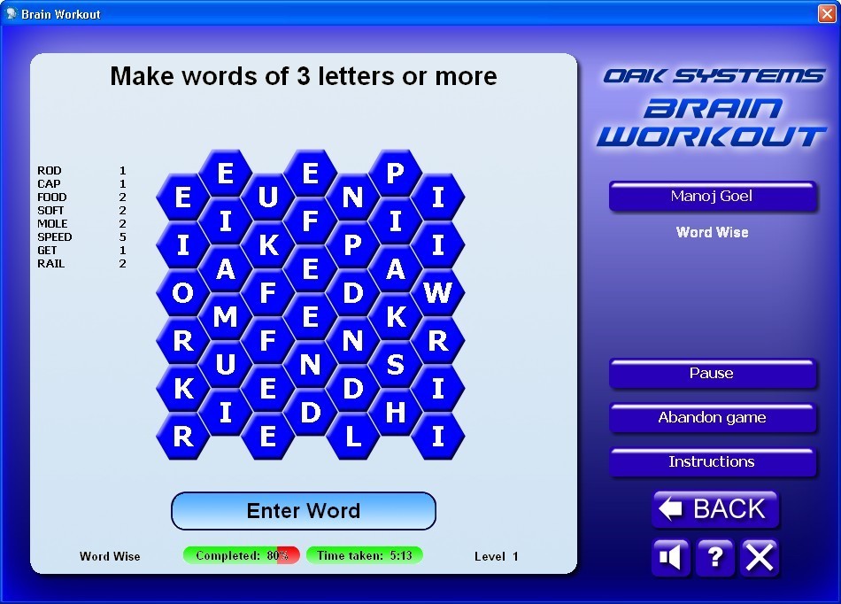 Words puzzle game