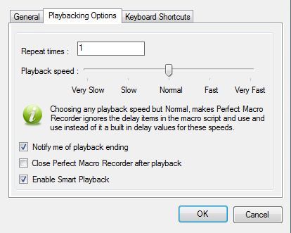 Playback options