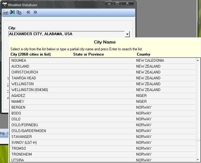 Weather database