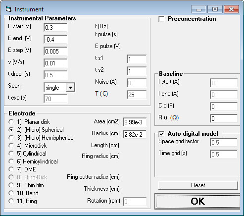 Instrument Parameters