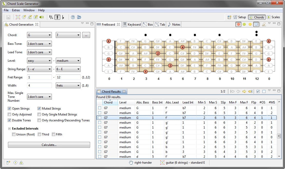 Chord Generation - The Chord Scale Generator enables a calculation of chords that meets all your needs.