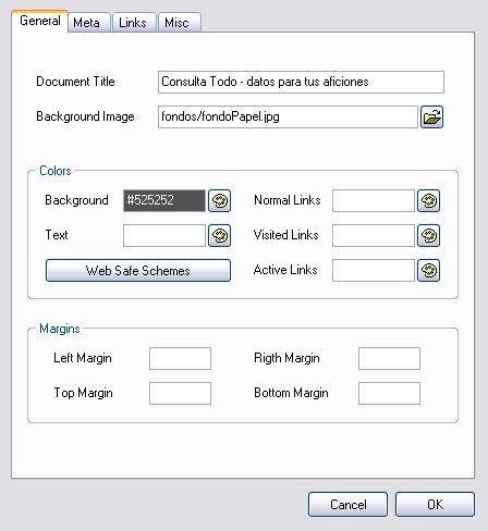 Page properties