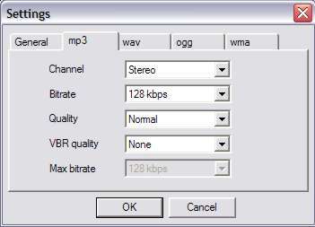 Mp3 settings