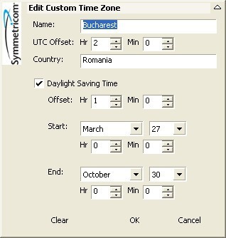 Edit custom time zone panel 