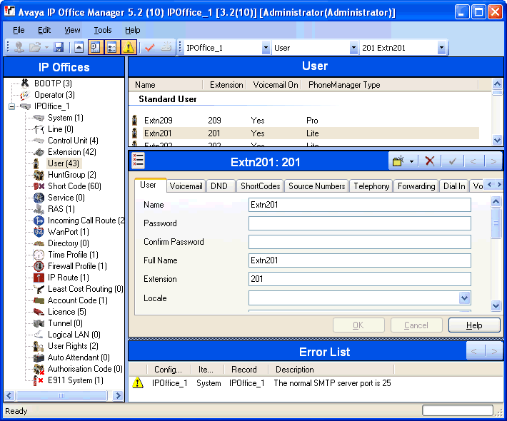 IP Office screenshot