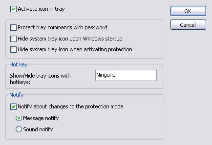 Tray icons settings