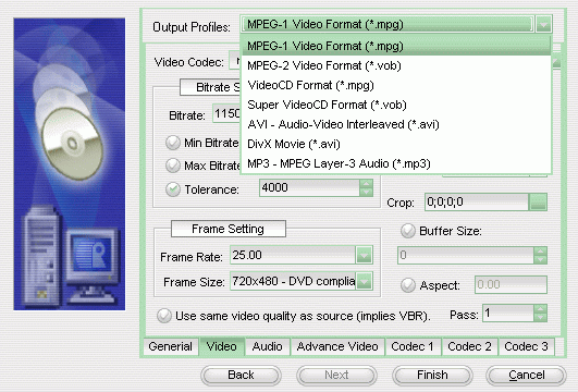 Video output options