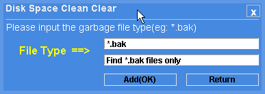 Garbage File Input window