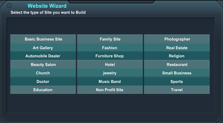 Wizard for theme selection
