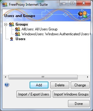 Users and Groups Screen