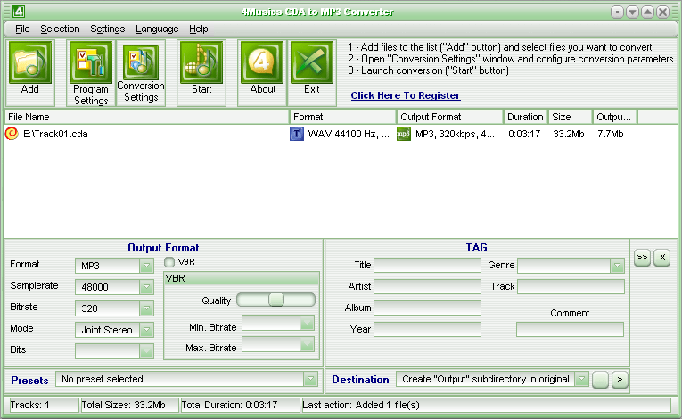 Output Screen