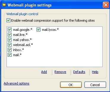 Webmail Pluggin Settings