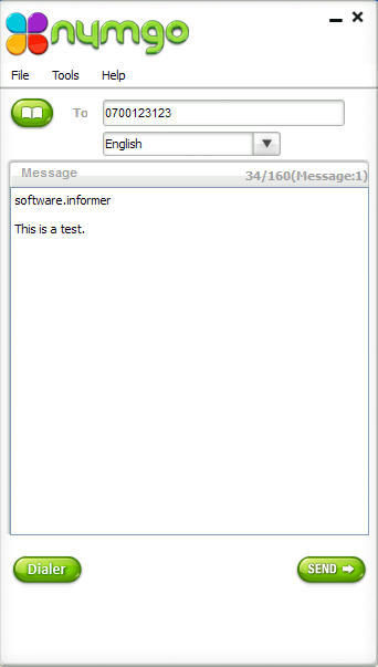 Send SMS Window
