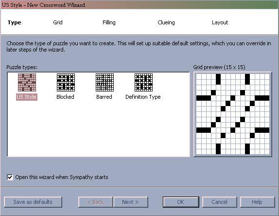 Choosing the crossword type