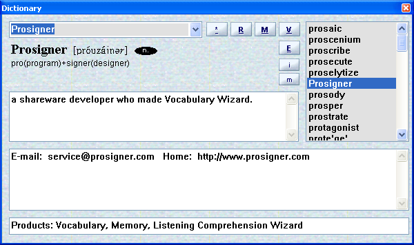Dictionary Window