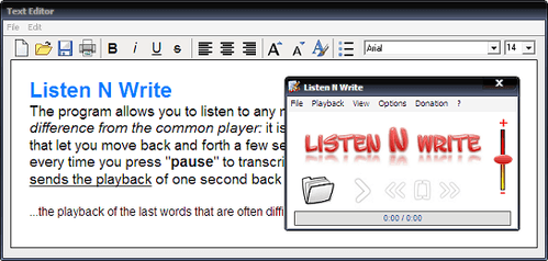 Listen N Write - Main Interface