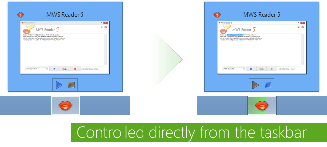 Controlled directly from the taskbar