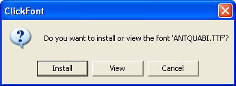 Install font window.