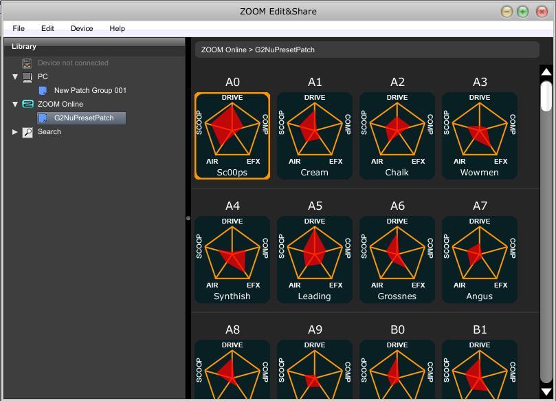 Online preset patches