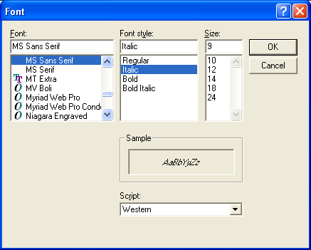 Set Font Option