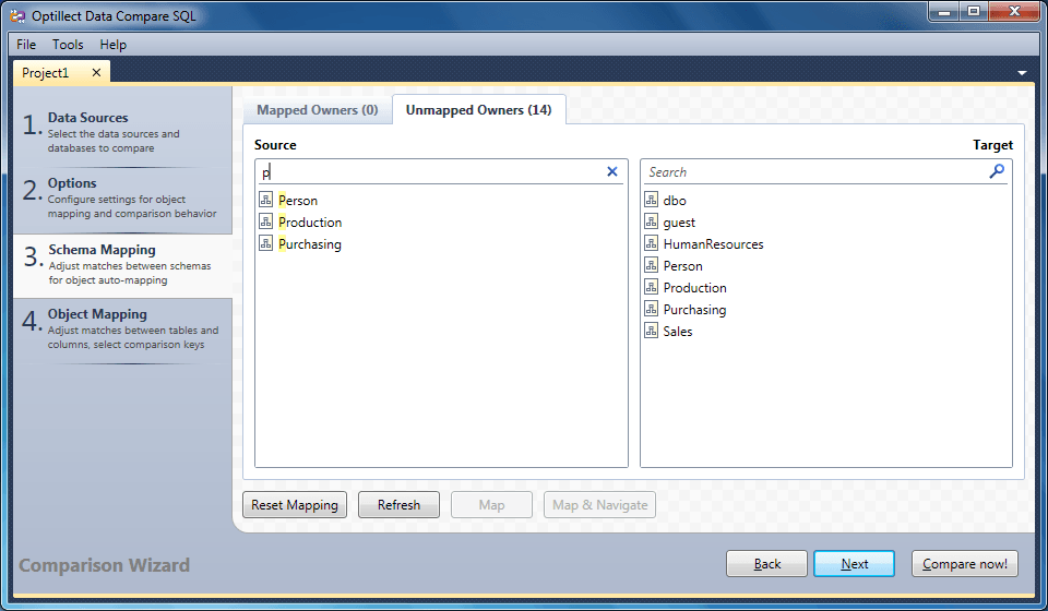 3. Adjust schema mapping