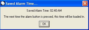 Saved alarm time 