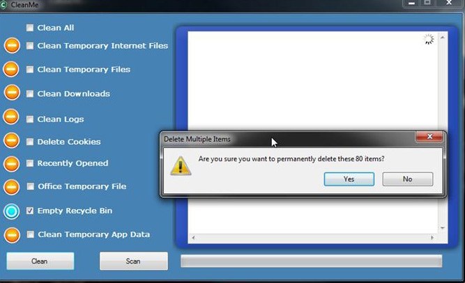 Deleting dialog