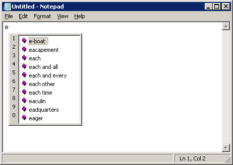 Notepad autotyping.