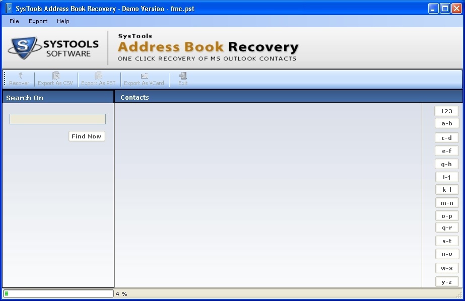 Main Interface - Recovery in Progress