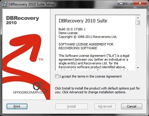 Install DBRecovery