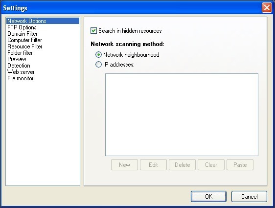 Settings - Network Options