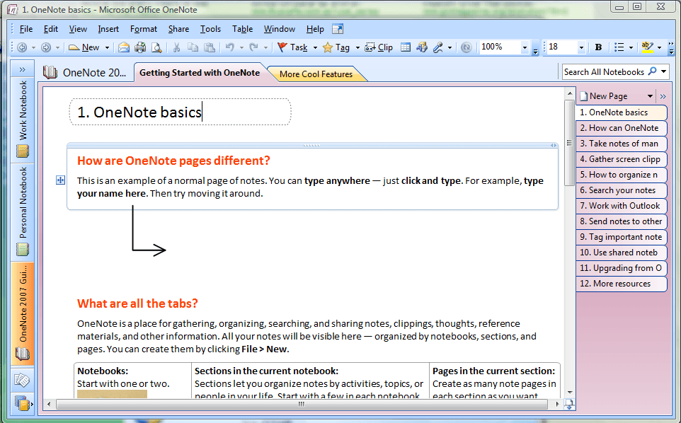 OneNote general view