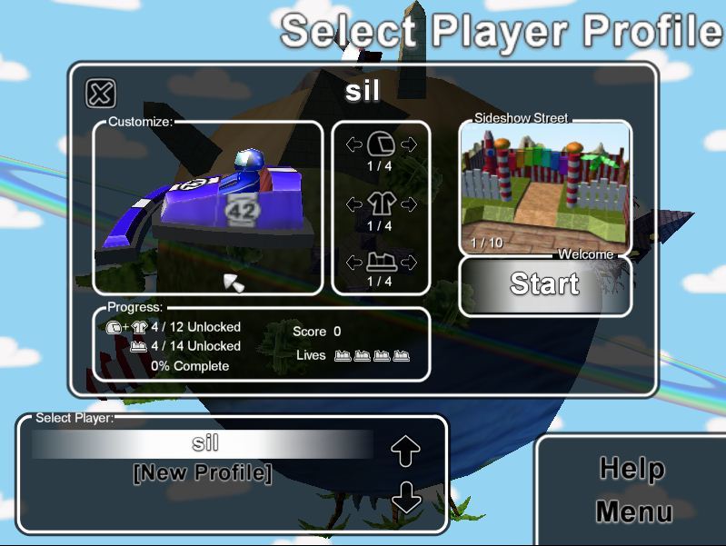 Select player profile
