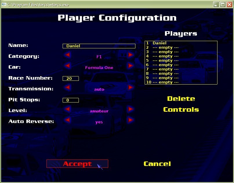 Player configuration