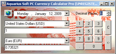 Converting USA Dolar to Euro.