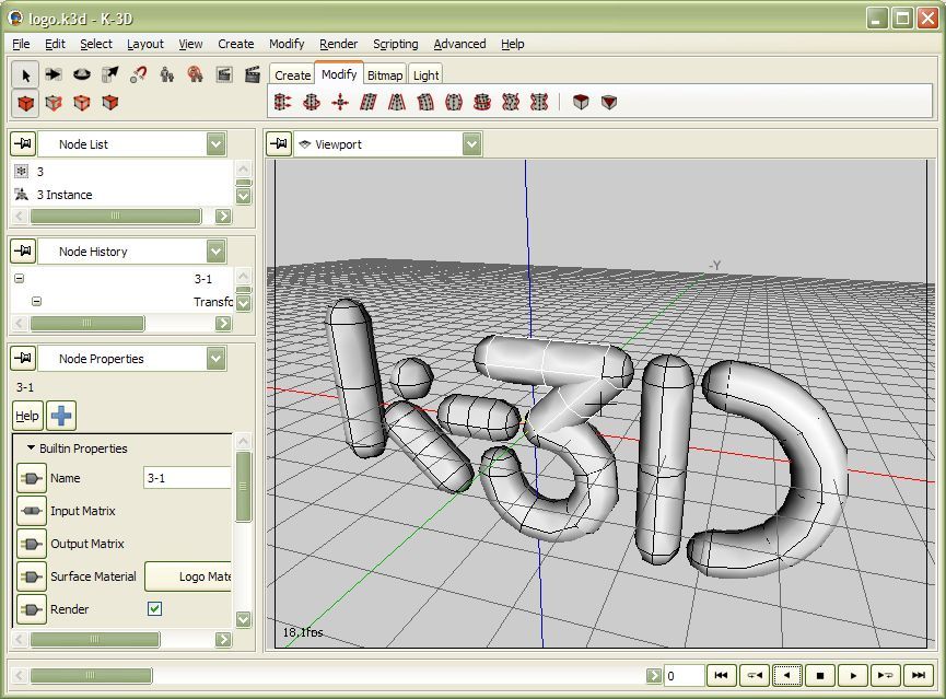 Editing K-3D logo