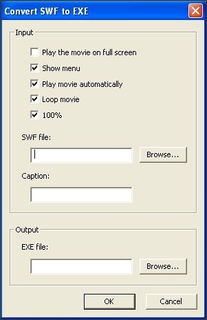 Convert SWF to EXE Window