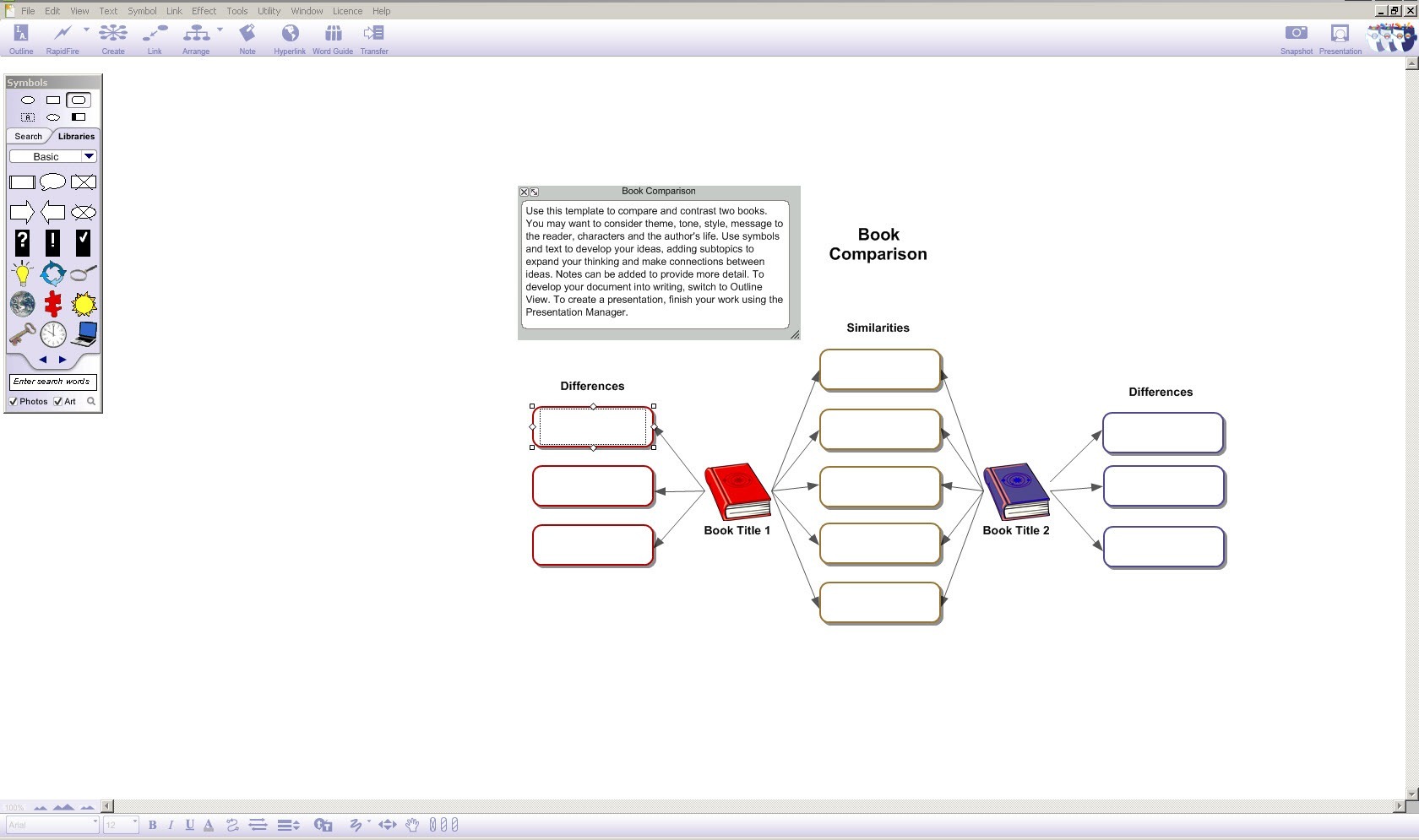 Visually map ideas in diagram view.