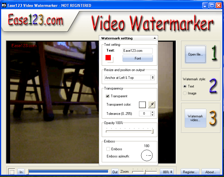 Watermark settings