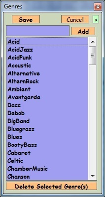 Genre Manager Window