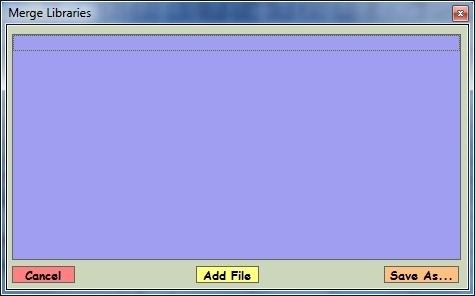 Merge Libraries Window
