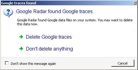 Deleting Google traces