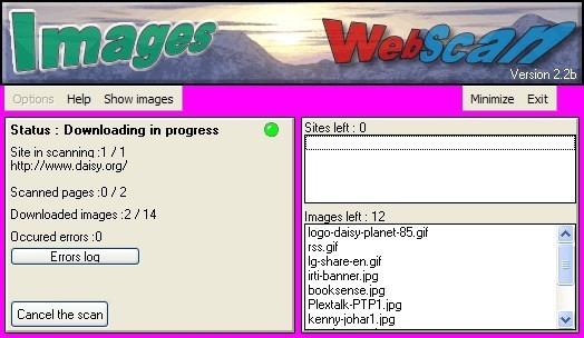 Scanning the Web Site for Images