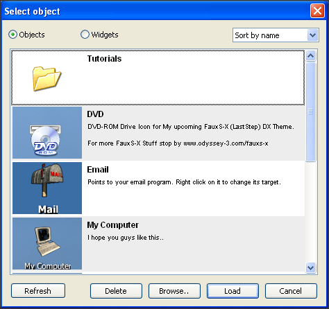 Import Window - Objects