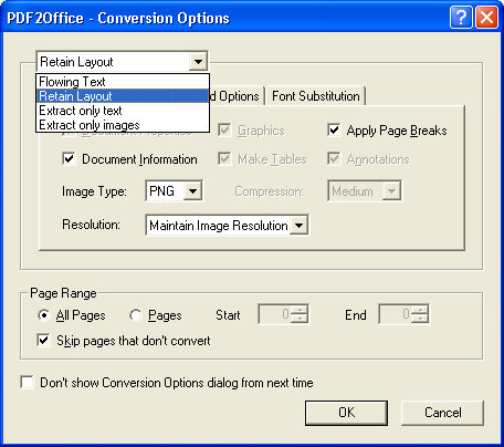 Conversion Settings